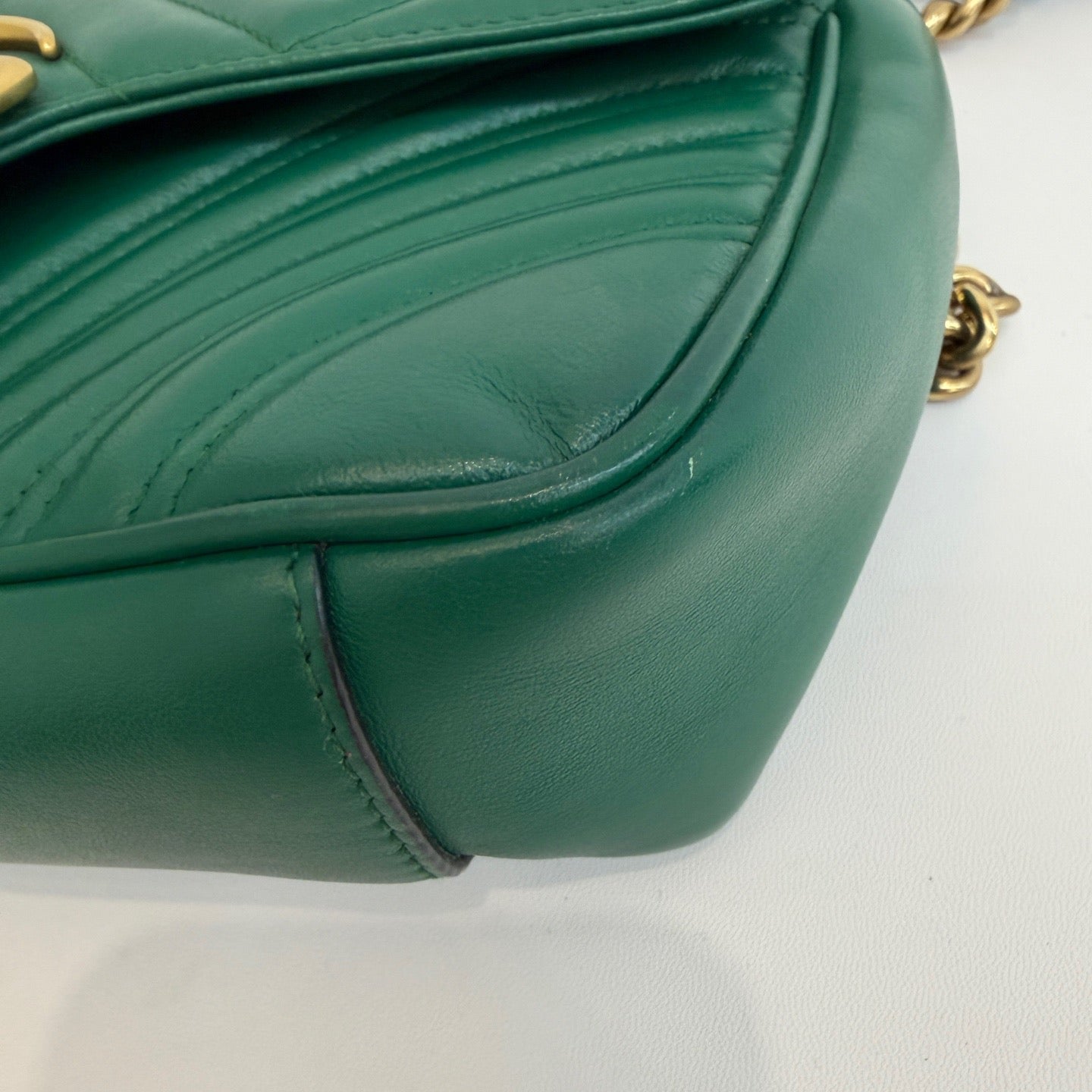 Gucci - GG Marmont Matelassé Shoulder Bag - Leather - Green - (medium)