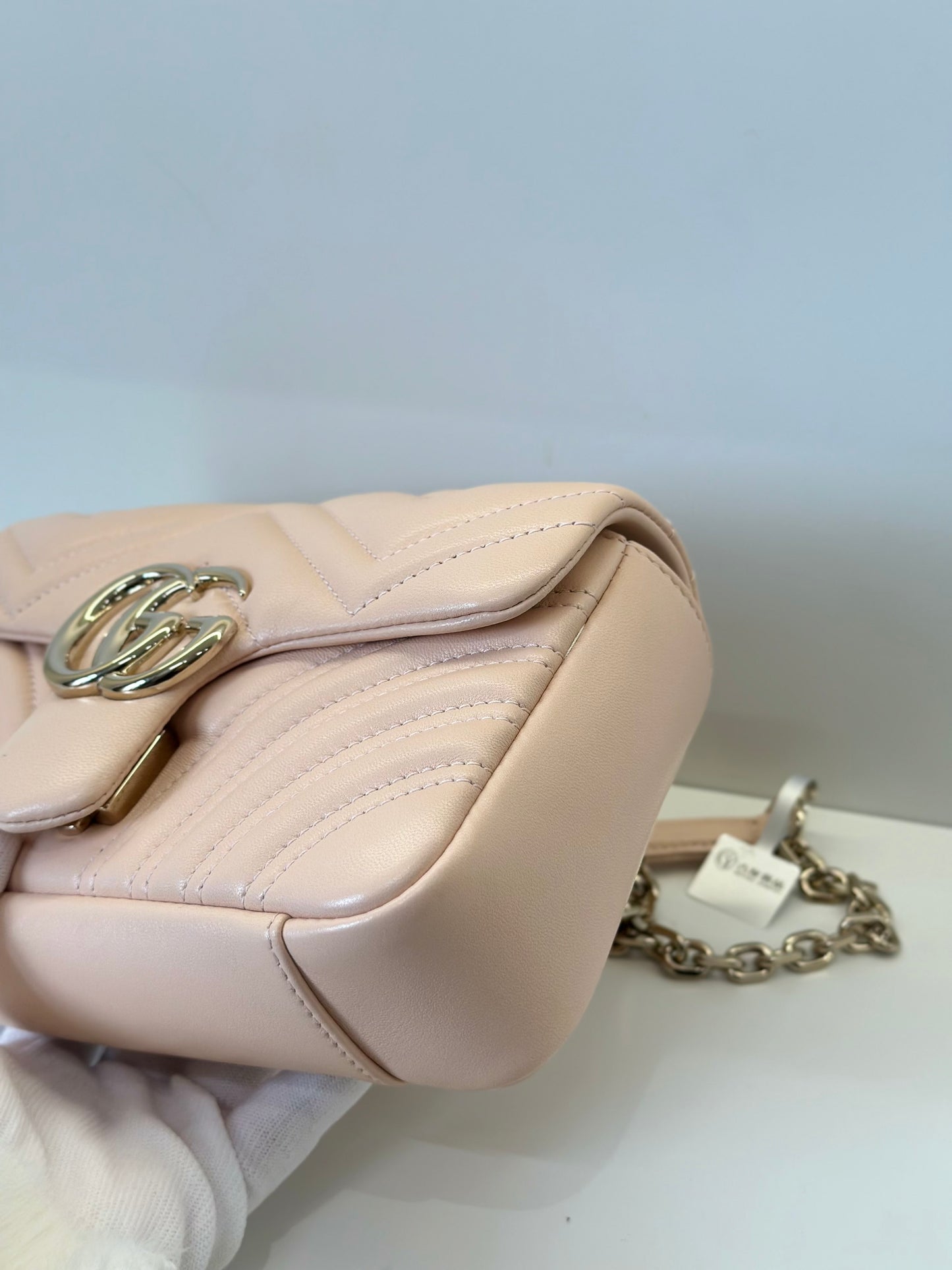 Gucci - GG Marmont Matelassé Shoulder Bag - Leather - Pink - (mini)