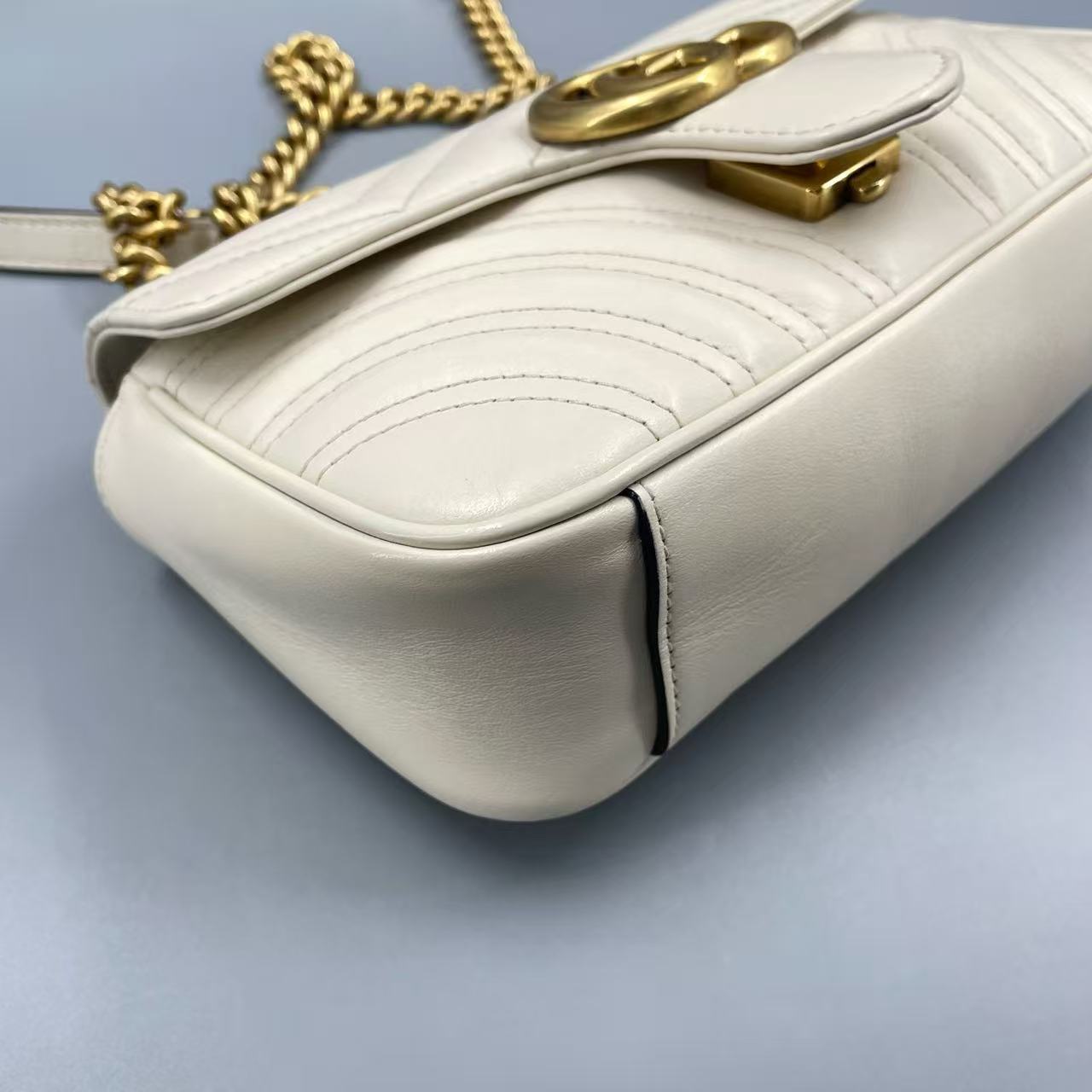 Gucci - GG Marmont Matelassé Shoulder Bag - Leather - White - (mini)