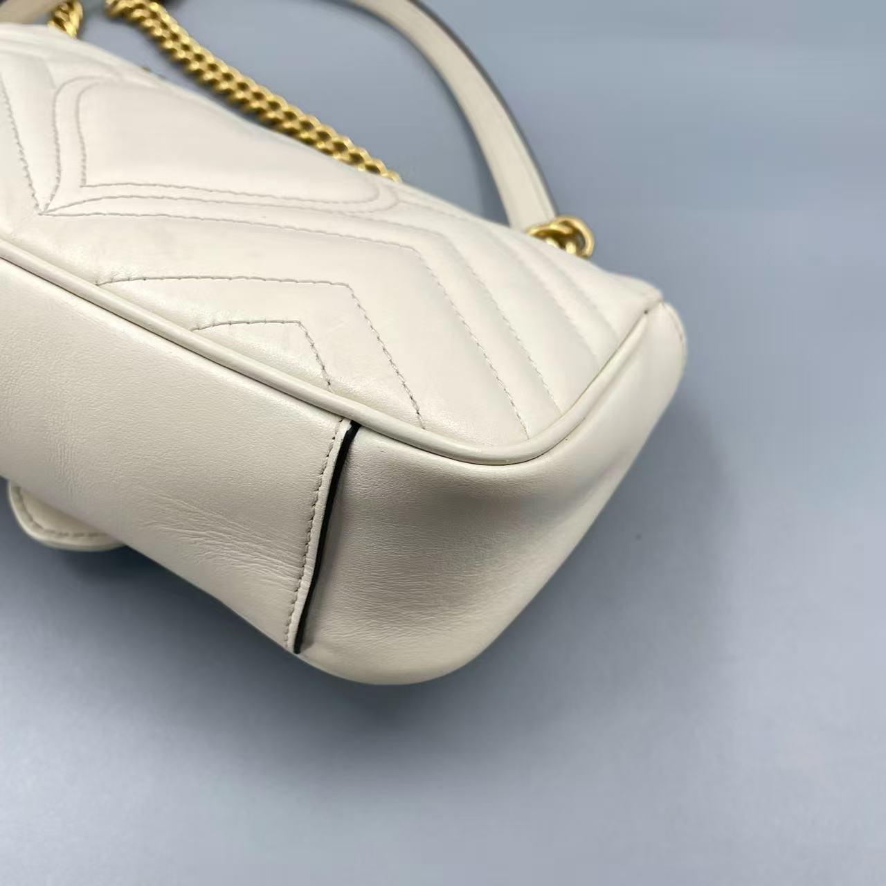 Gucci - GG Marmont Matelassé Shoulder Bag - Leather - White - (mini)