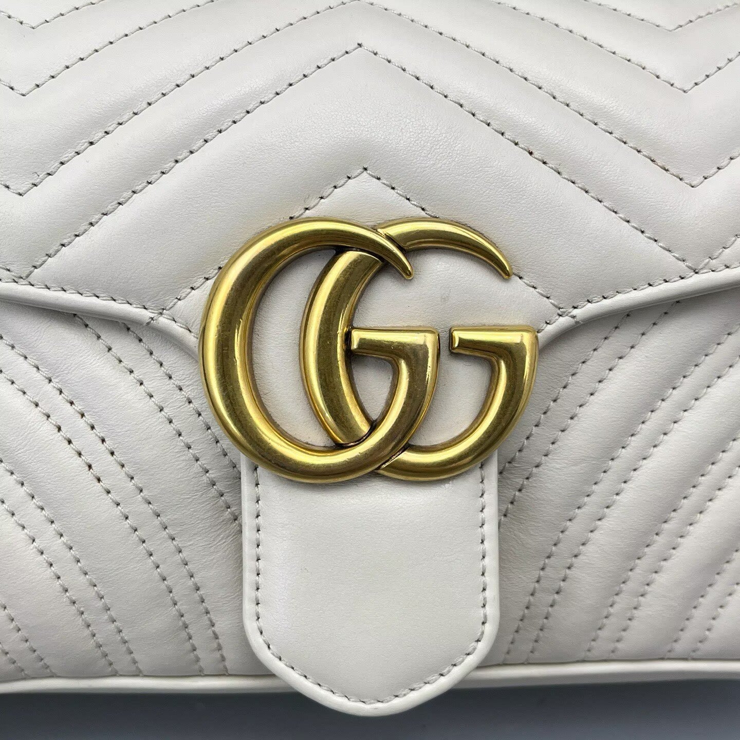 Gucci - GG Marmont Matelassé Shoulder Bag - Leather - White - (small)