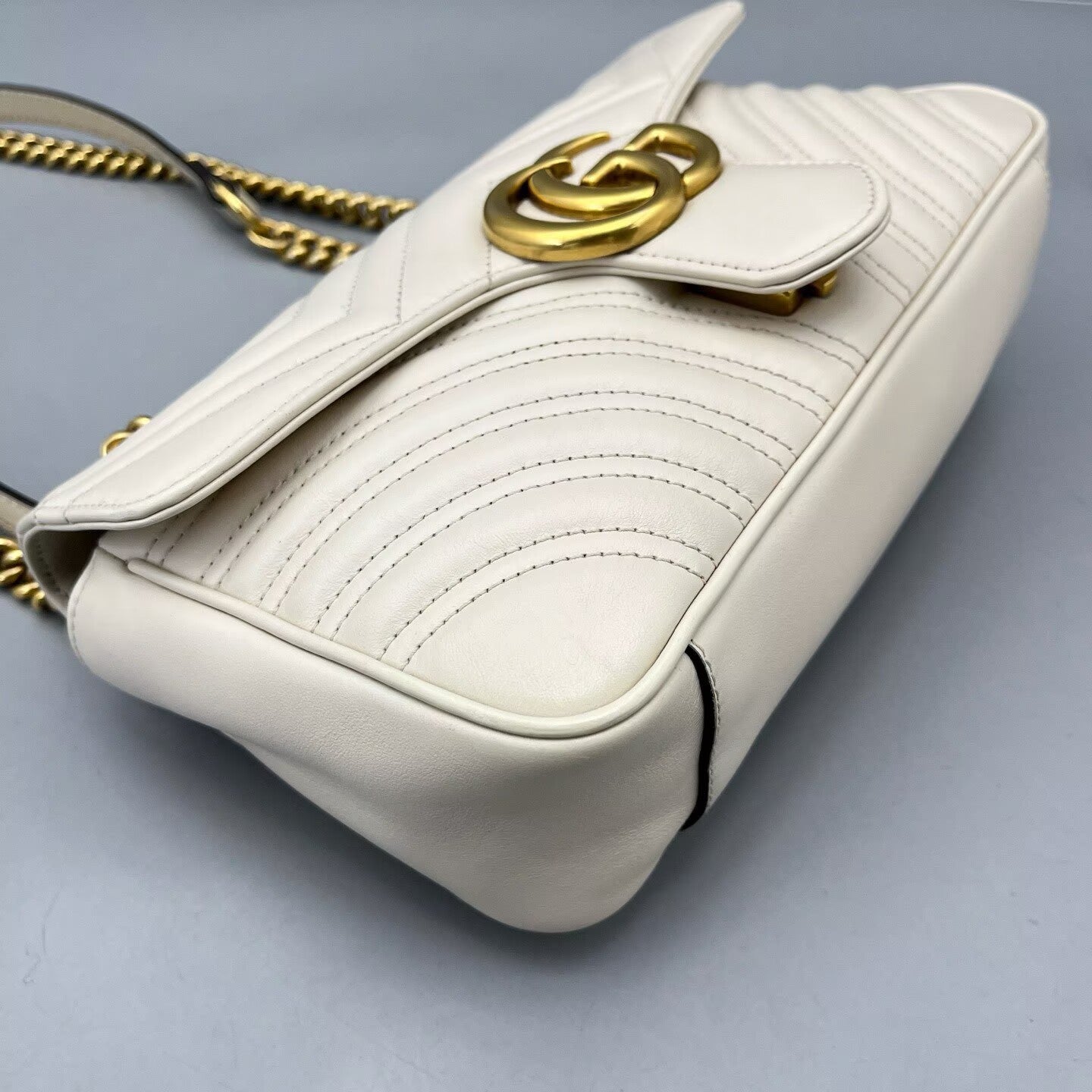 Gucci - GG Marmont Matelassé Shoulder Bag - Leather - White - (small)