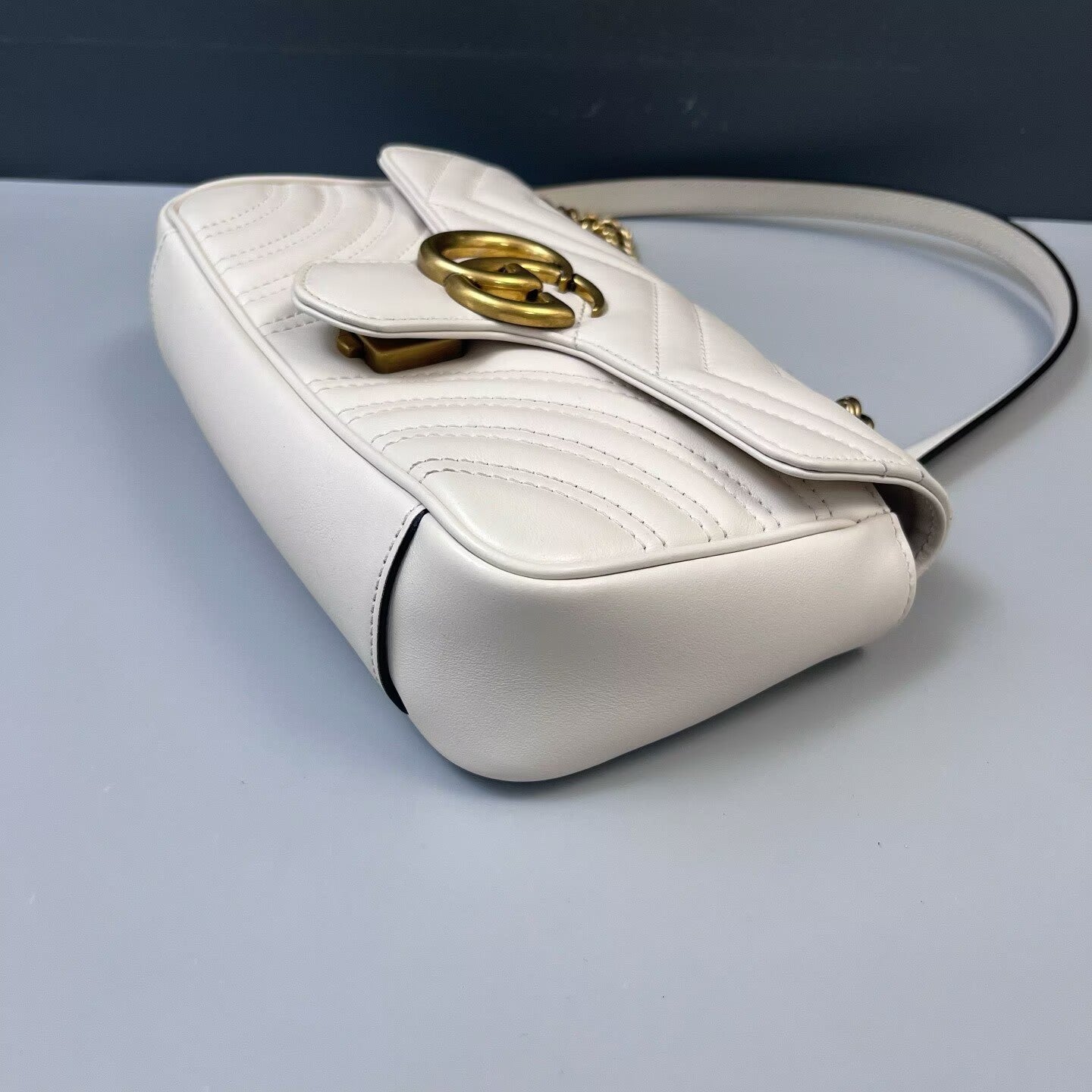 Gucci - GG Marmont Matelassé Shoulder Bag - Leather - White - (small)