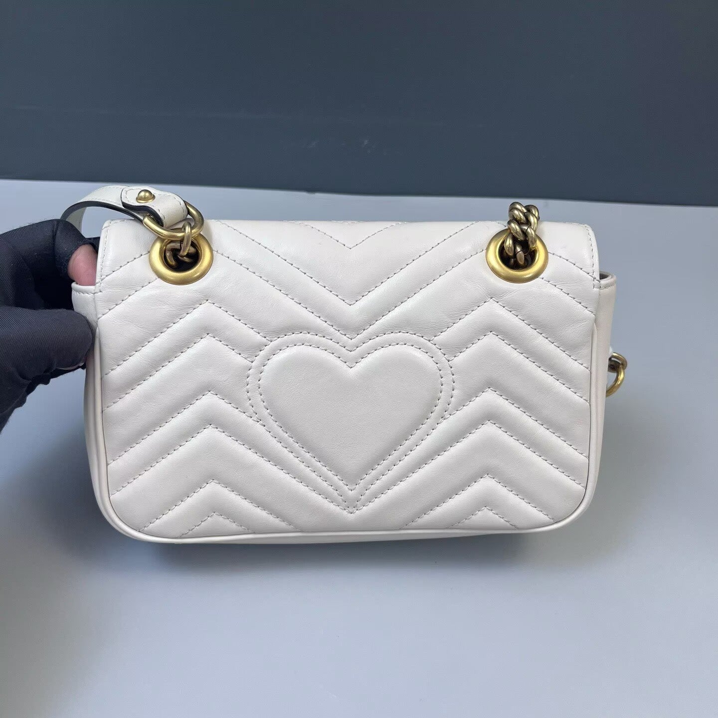 Gucci - GG Marmont Matelassé Shoulder Bag - Leather - White - (small)