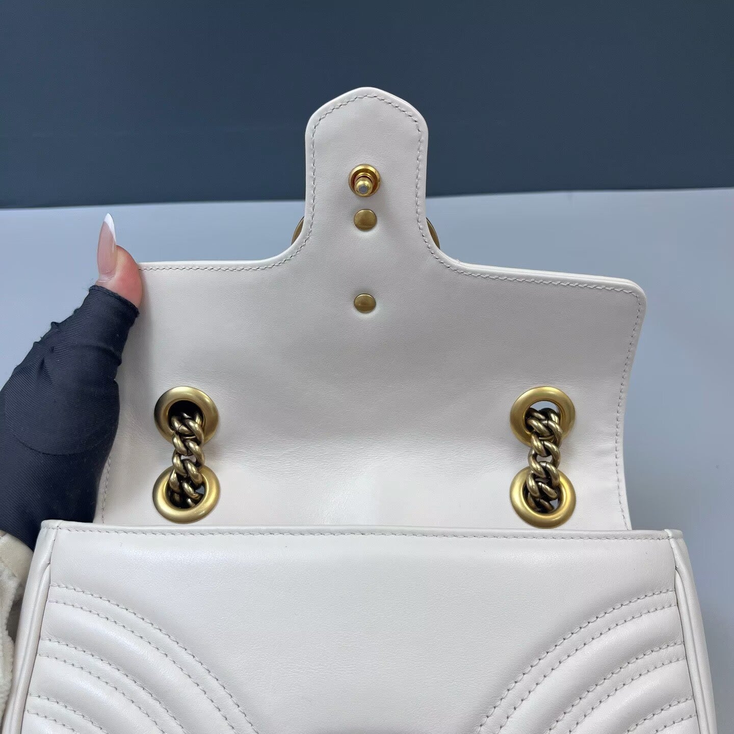 Gucci - GG Marmont Matelassé Shoulder Bag - Leather - White - (small)