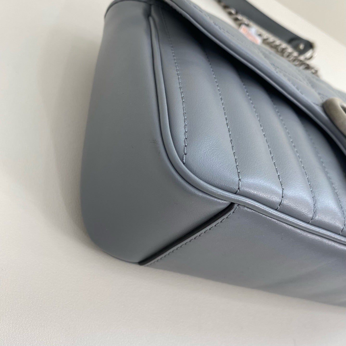 Gucci - GG Marmont Matelassé Shoulder Bag - Matelassé leather - Pale Blue - (Medium)