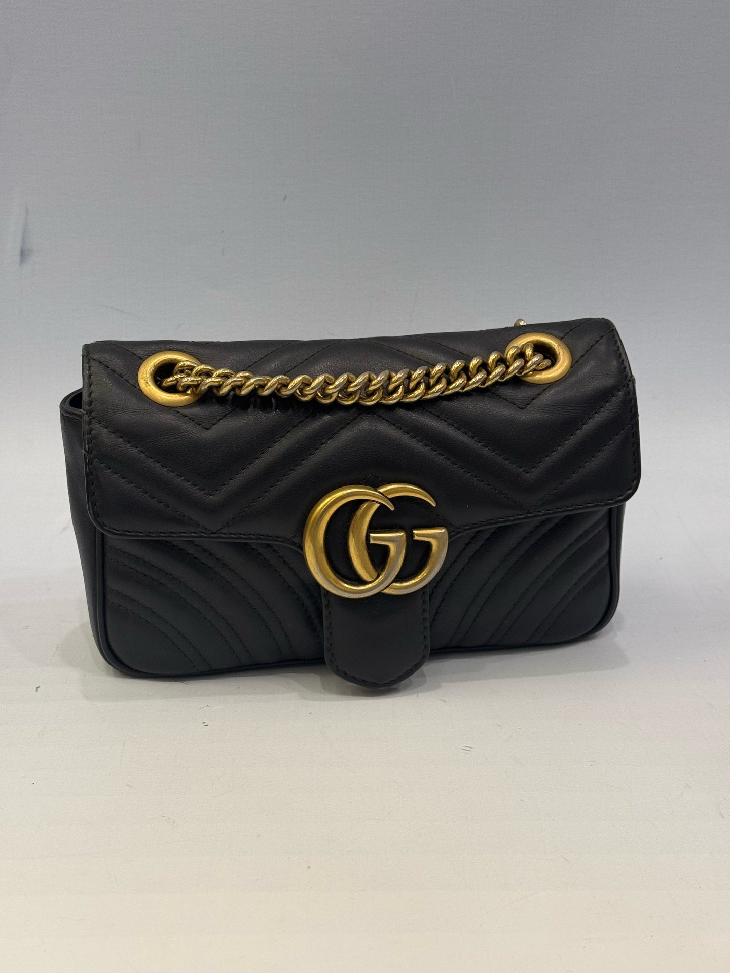 Gucci - GG Marmont Matelassé Small Shoulder Bag - Leather - Black - (mini)