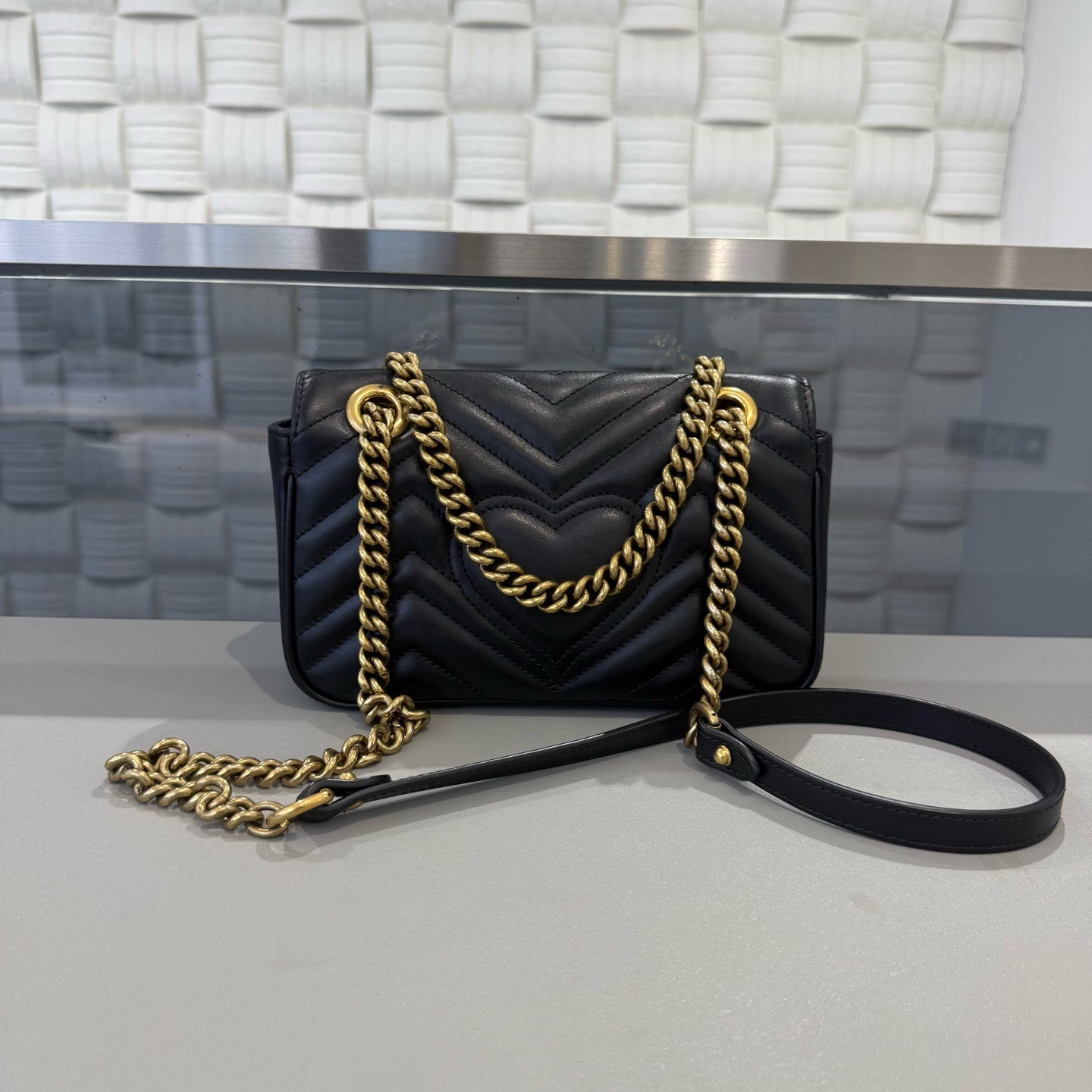Gucci - GG Marmont Matelassé Small Shoulder Bag - Matelassé leather - Black - (Small)