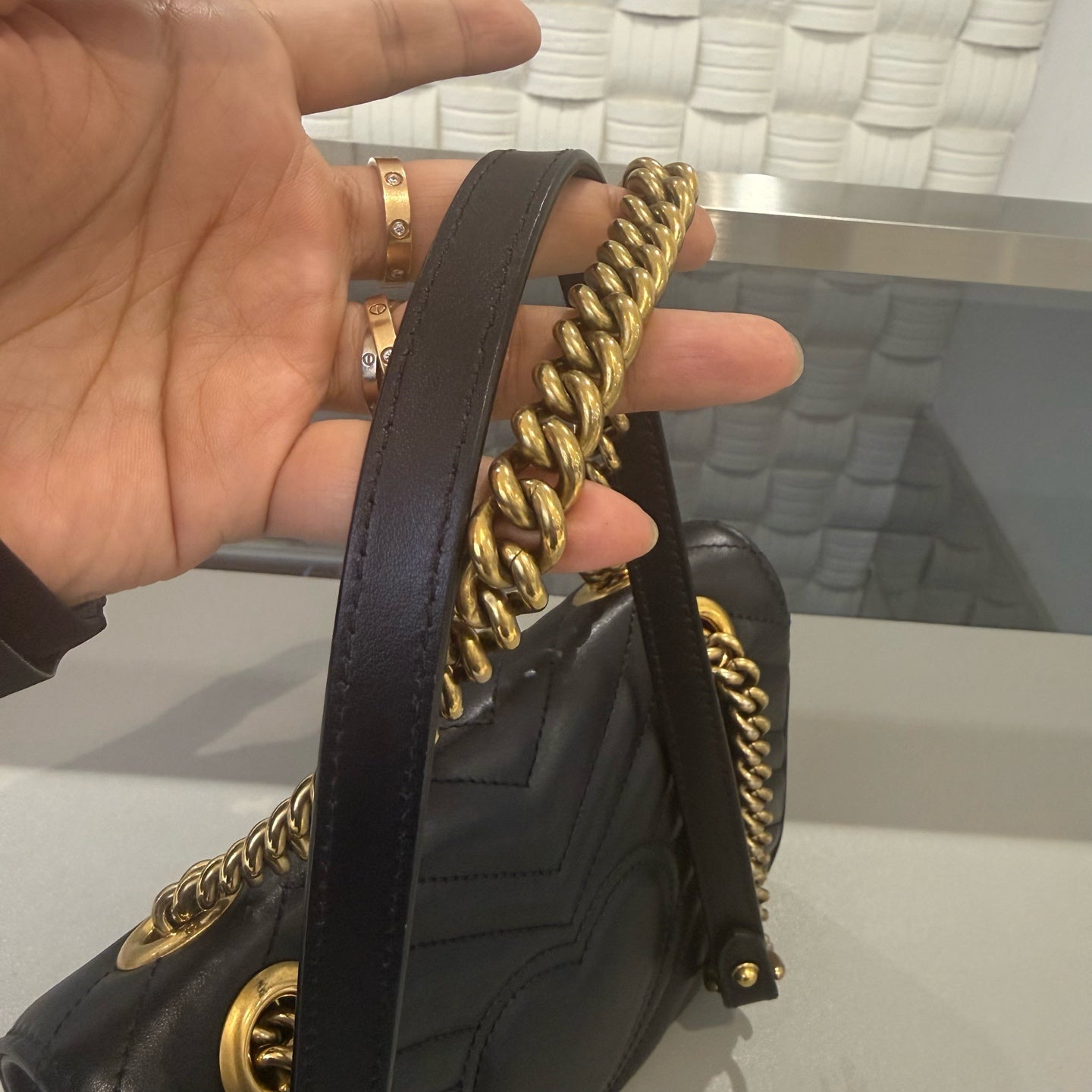 Gucci - GG Marmont Matelassé Small Shoulder Bag - Matelassé leather - Black - (Small)