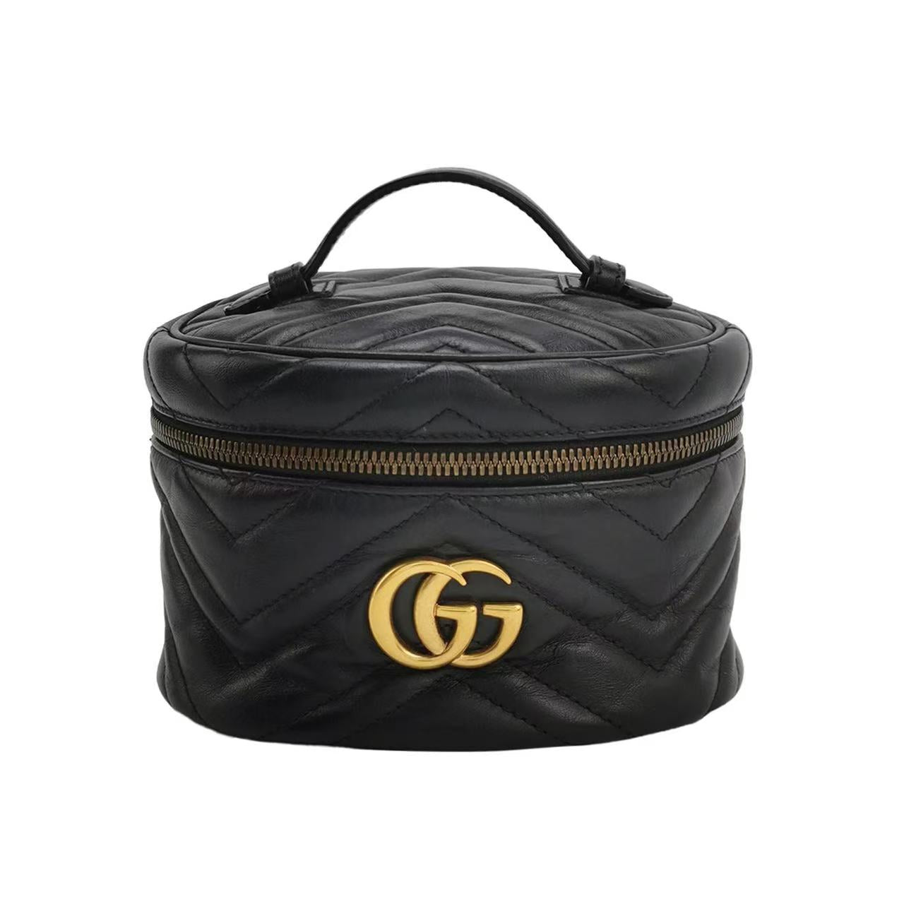 Gucci - GG Marmont Matelassé Vanity Case Backpack - Calfskin leather - Black - (mini)