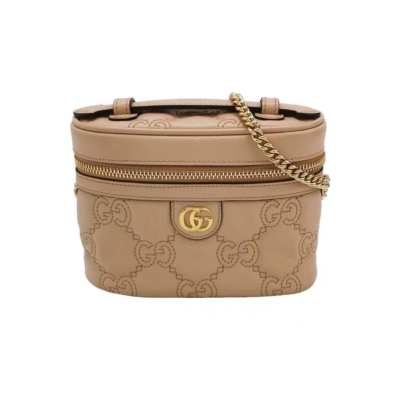Gucci - GG Marmont Matelassé Vanity Case - Leather - Beige - (mini)