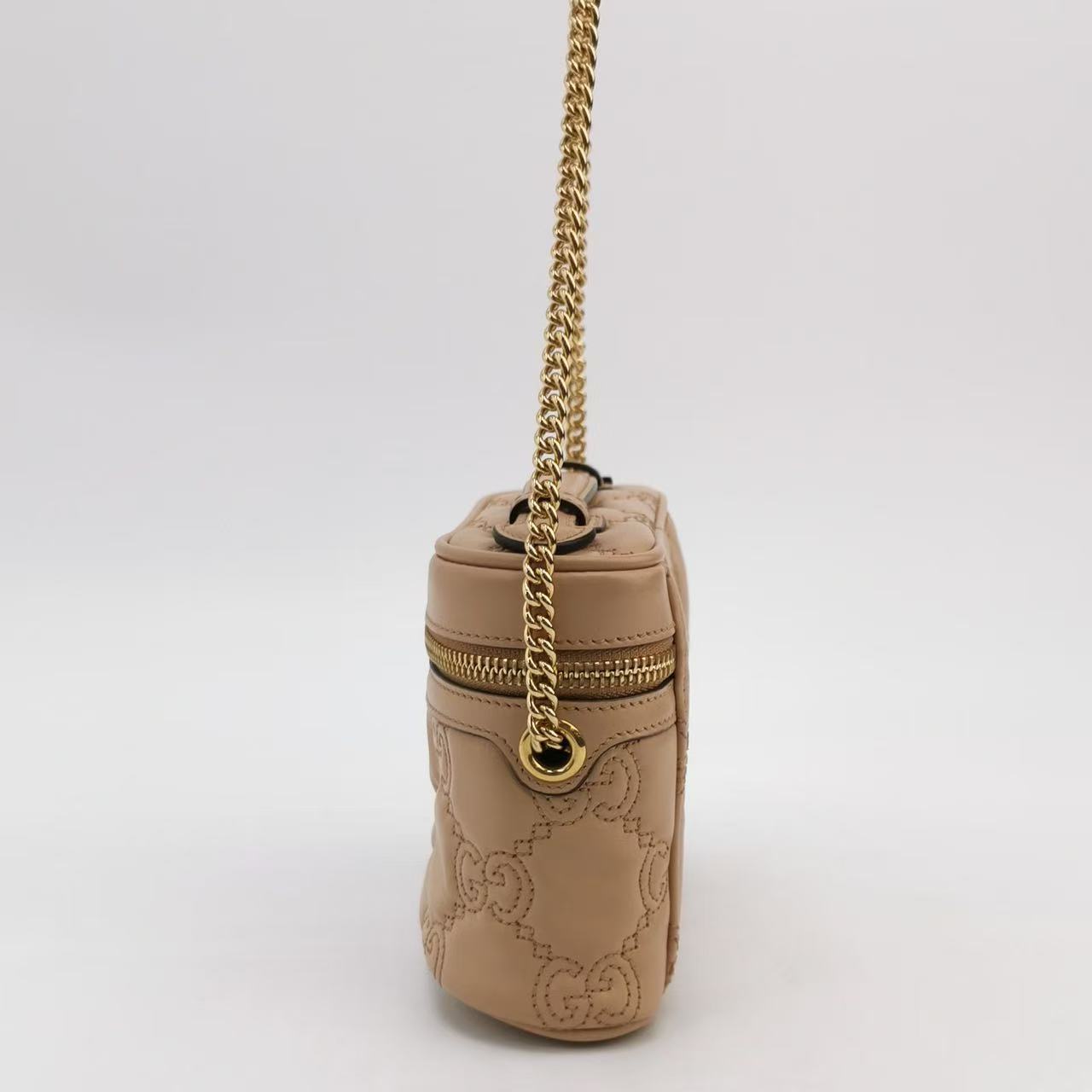 Gucci - GG Marmont Matelassé Vanity Case - Leather - Beige - (mini)