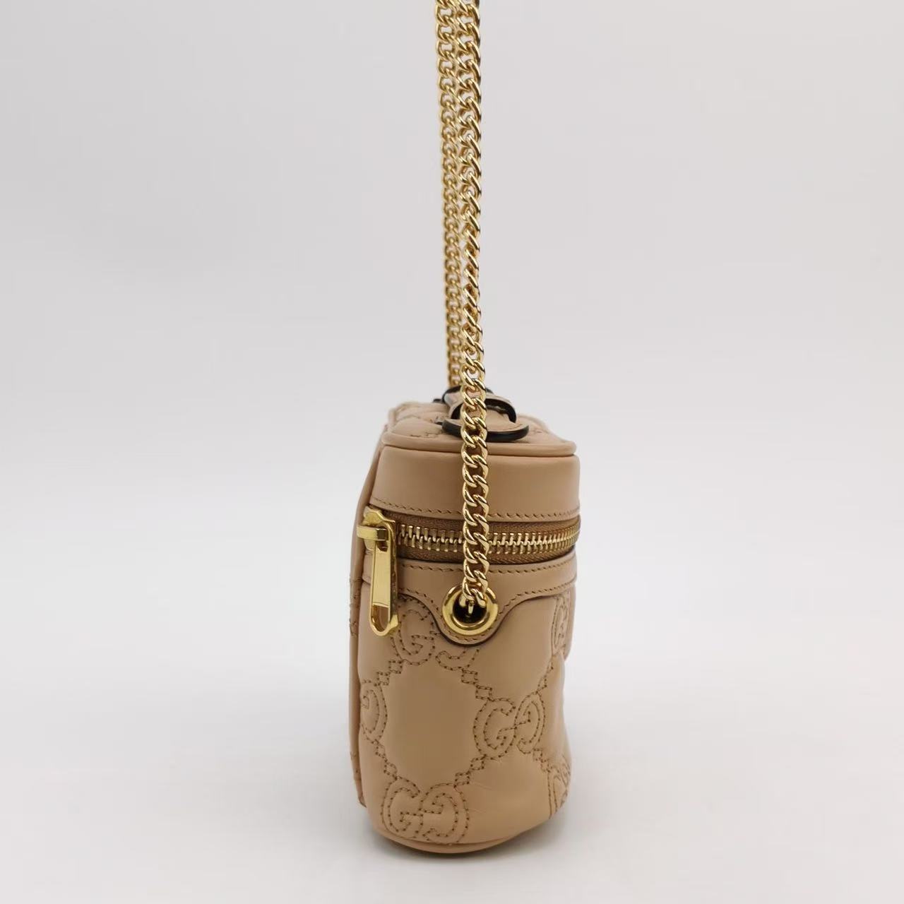 Gucci - GG Marmont Matelassé Vanity Case - Leather - Beige - (mini)