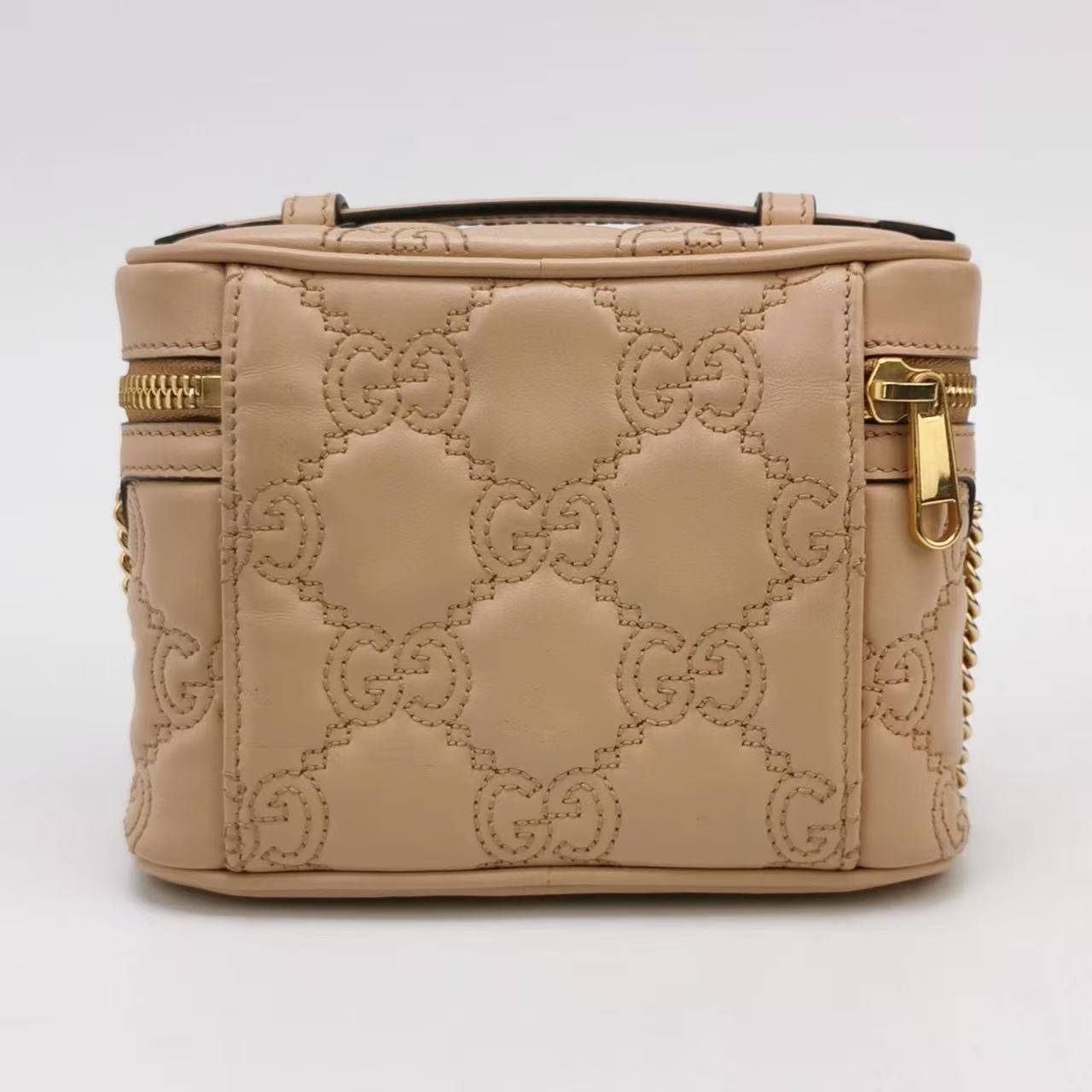 Gucci - GG Marmont Matelassé Vanity Case - Leather - Beige - (mini)