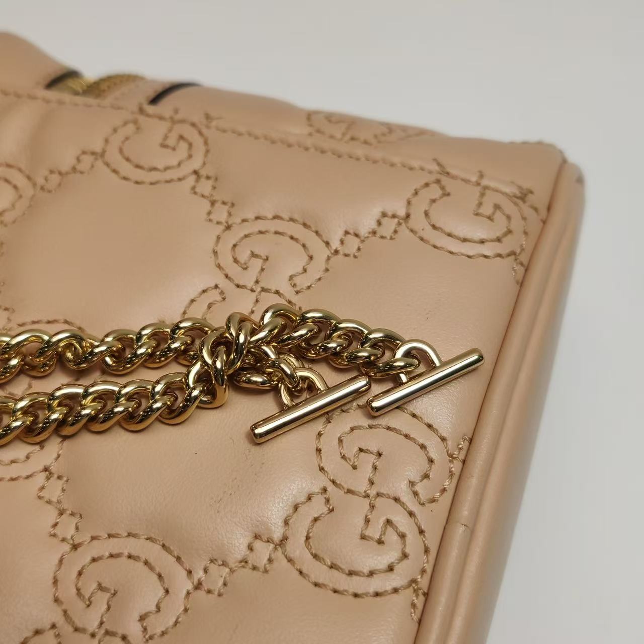 Gucci - GG Marmont Matelassé Vanity Case - Leather - Beige - (mini)