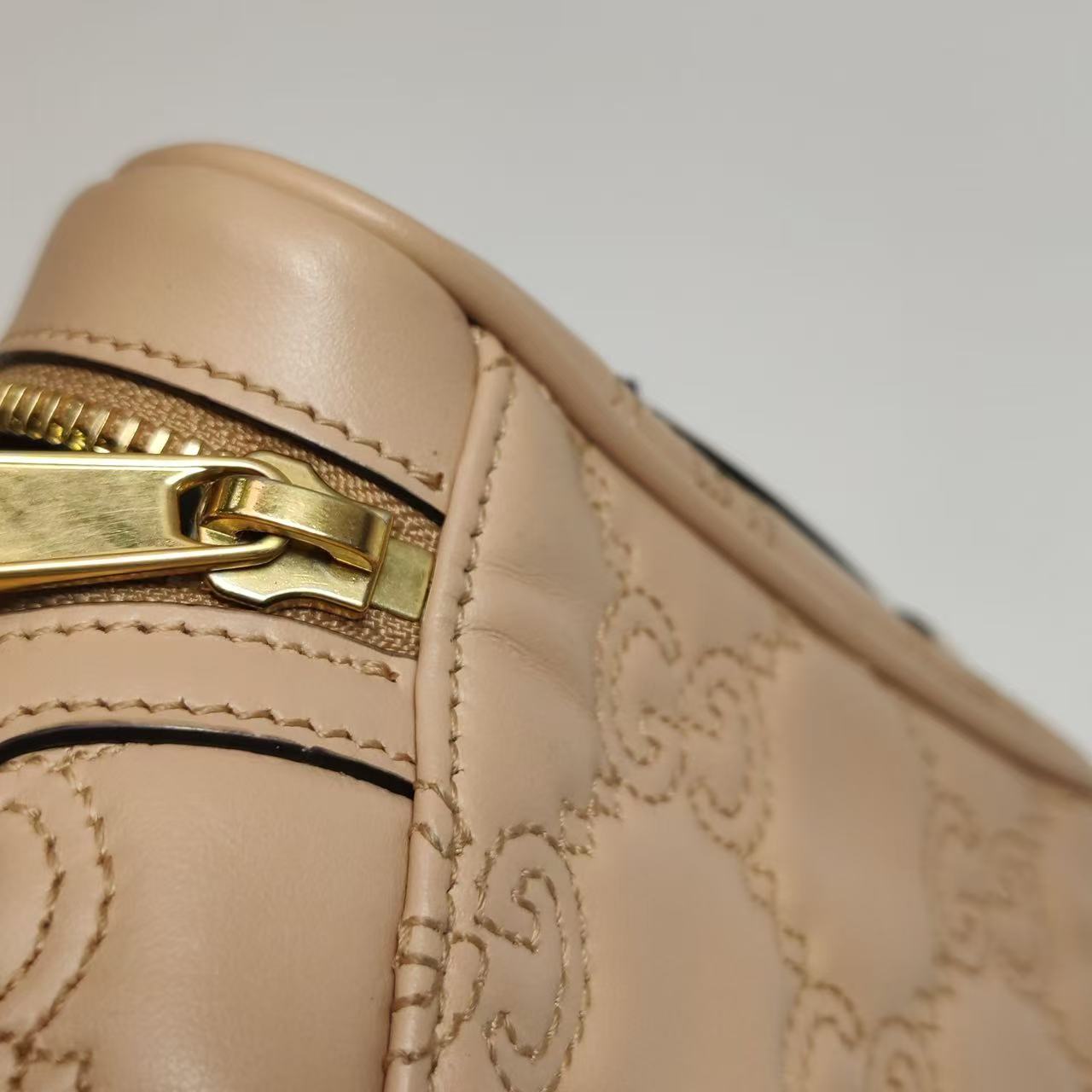 Gucci - GG Marmont Matelassé Vanity Case - Leather - Beige - (mini)
