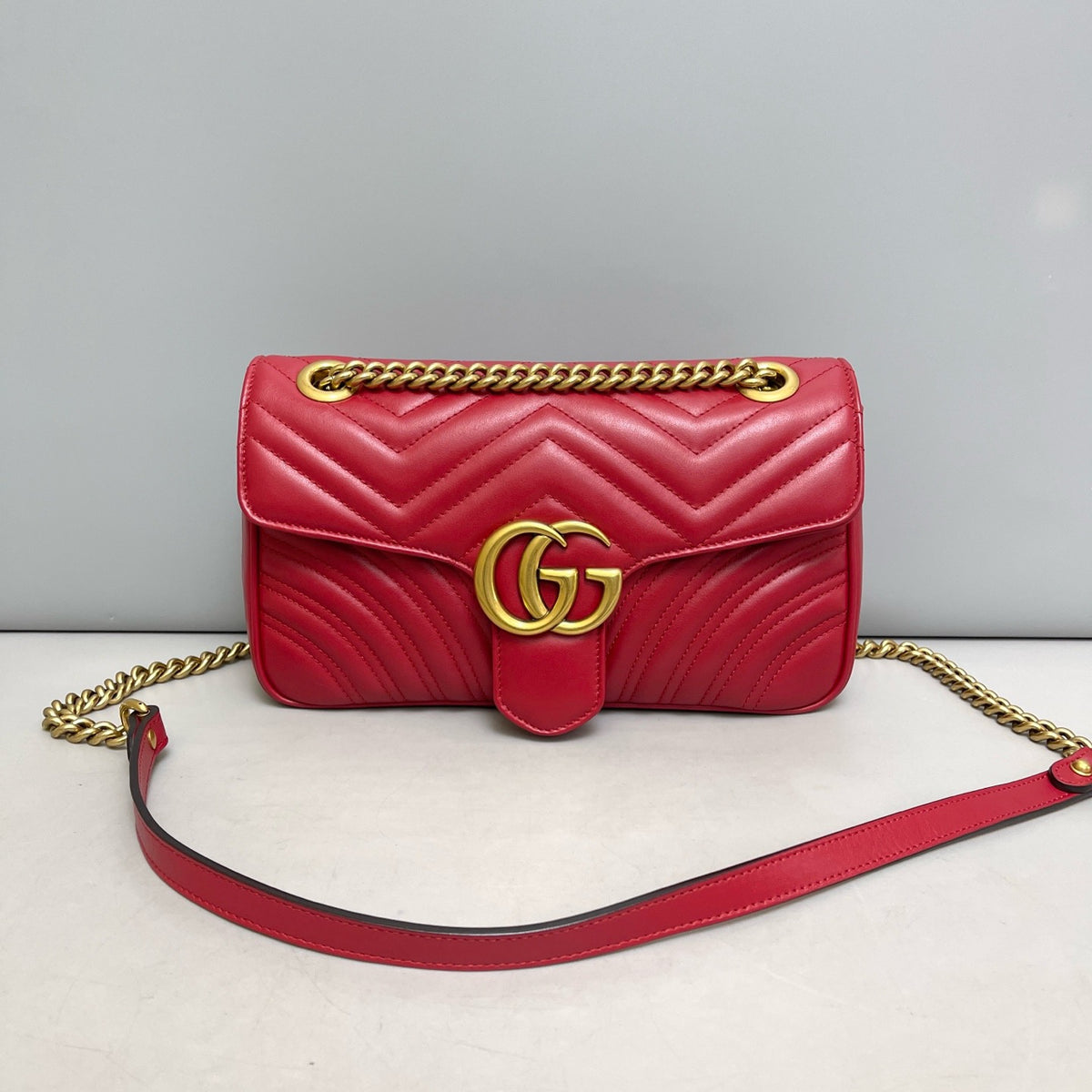 Gucci - GG Marmont Medium - Leather - Red - (medium)