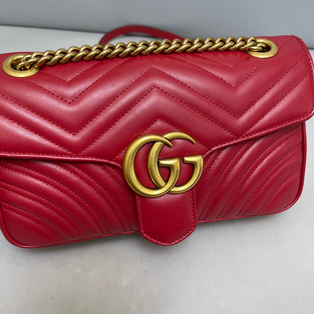 Gucci - GG Marmont Medium - Leather - Red - (medium)