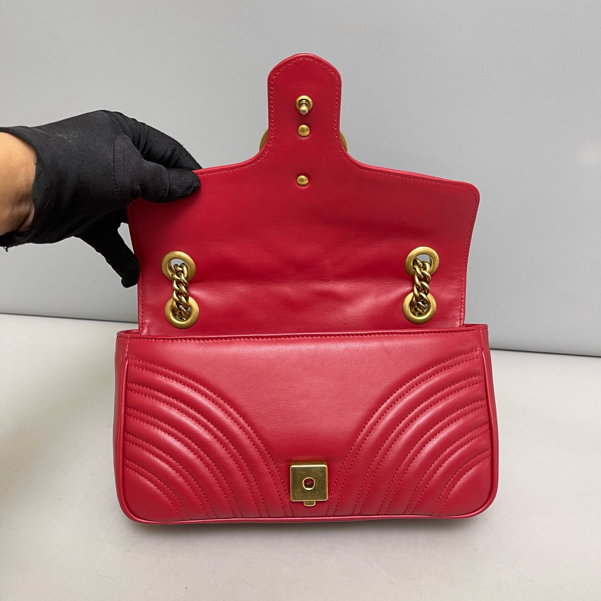 Gucci - GG Marmont Medium - Leather - Red - (medium)