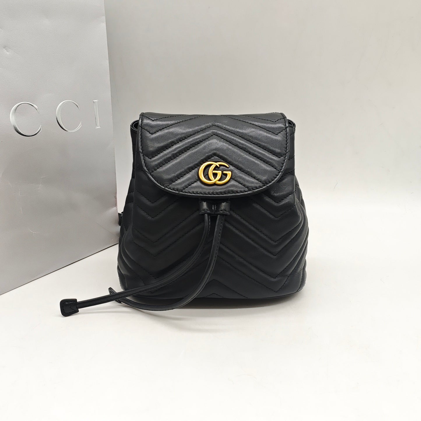 Gucci - GG Marmont Mini Backpack - Leather - Black - (mini)
