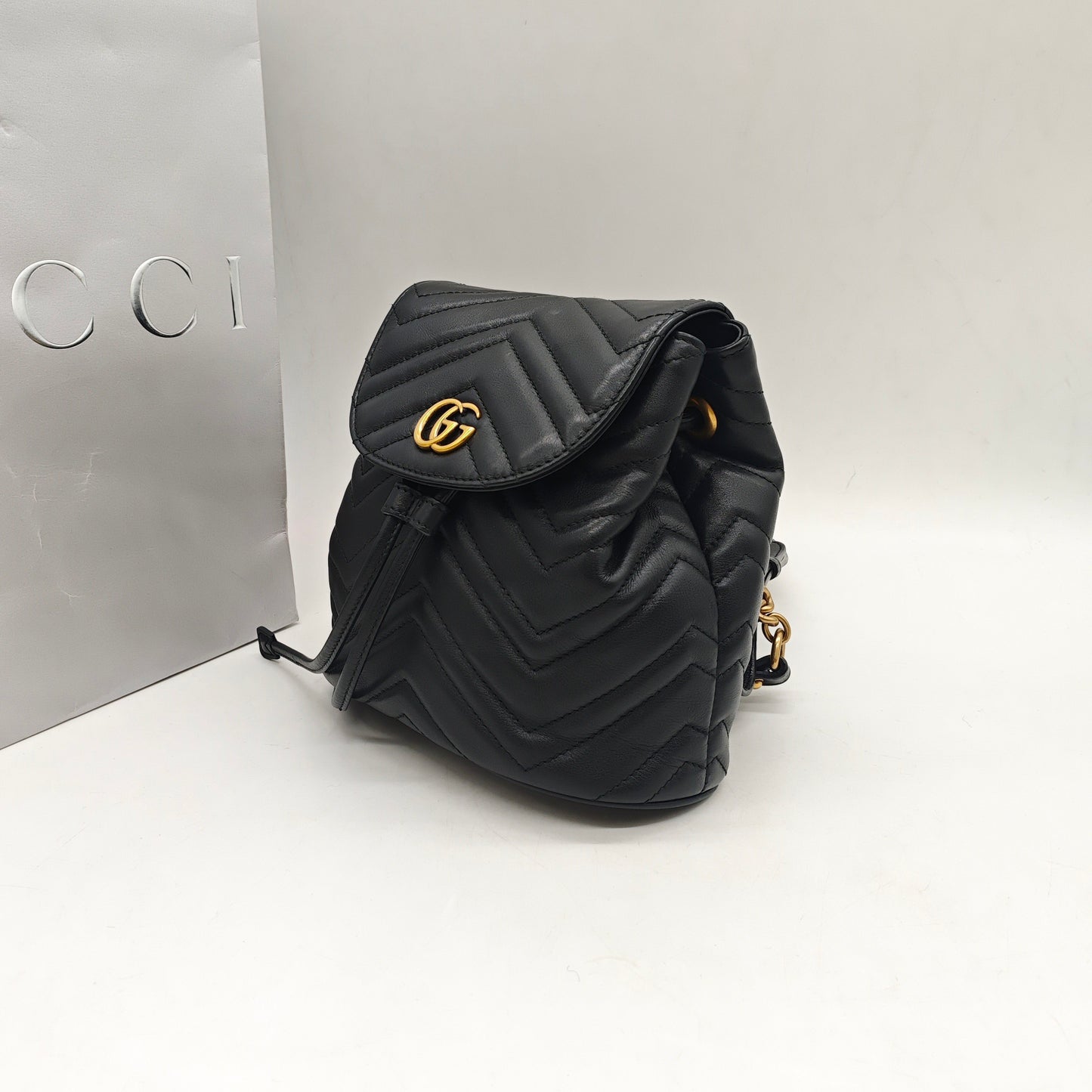 Gucci - GG Marmont Mini Backpack - Leather - Black - (mini)
