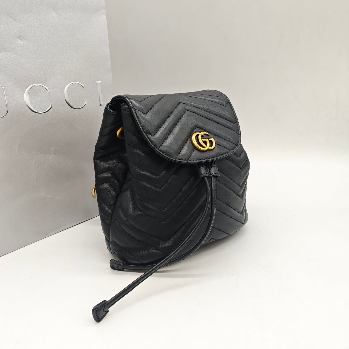 Gucci - GG Marmont Mini Backpack - Leather - Black - (mini)