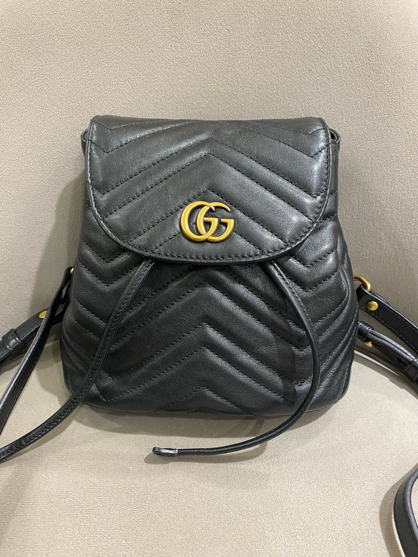 Gucci - GG Marmont Mini Backpack - Leather - Black - (mini)