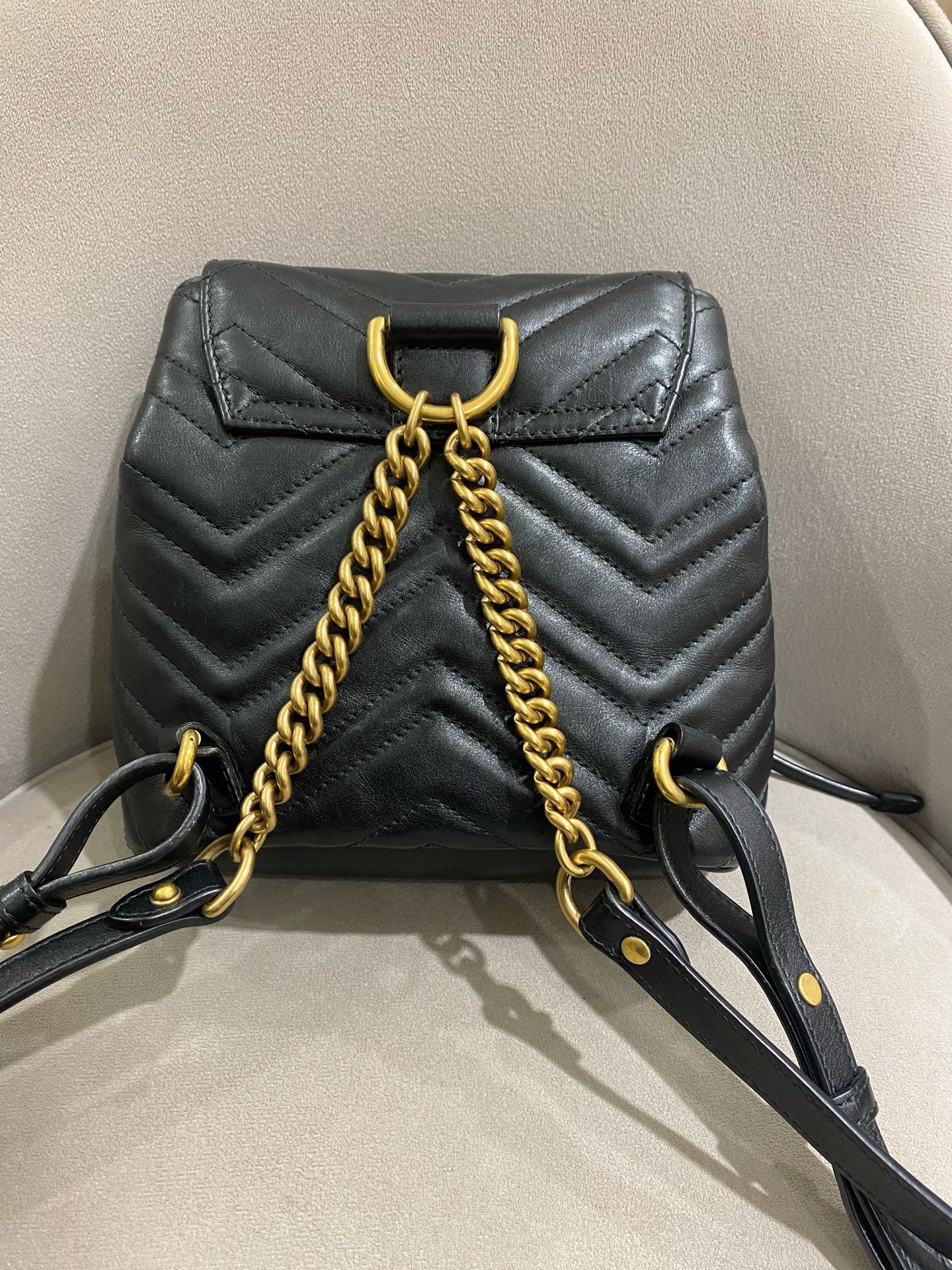 Gucci - GG Marmont Mini Backpack - Leather - Black - (mini)