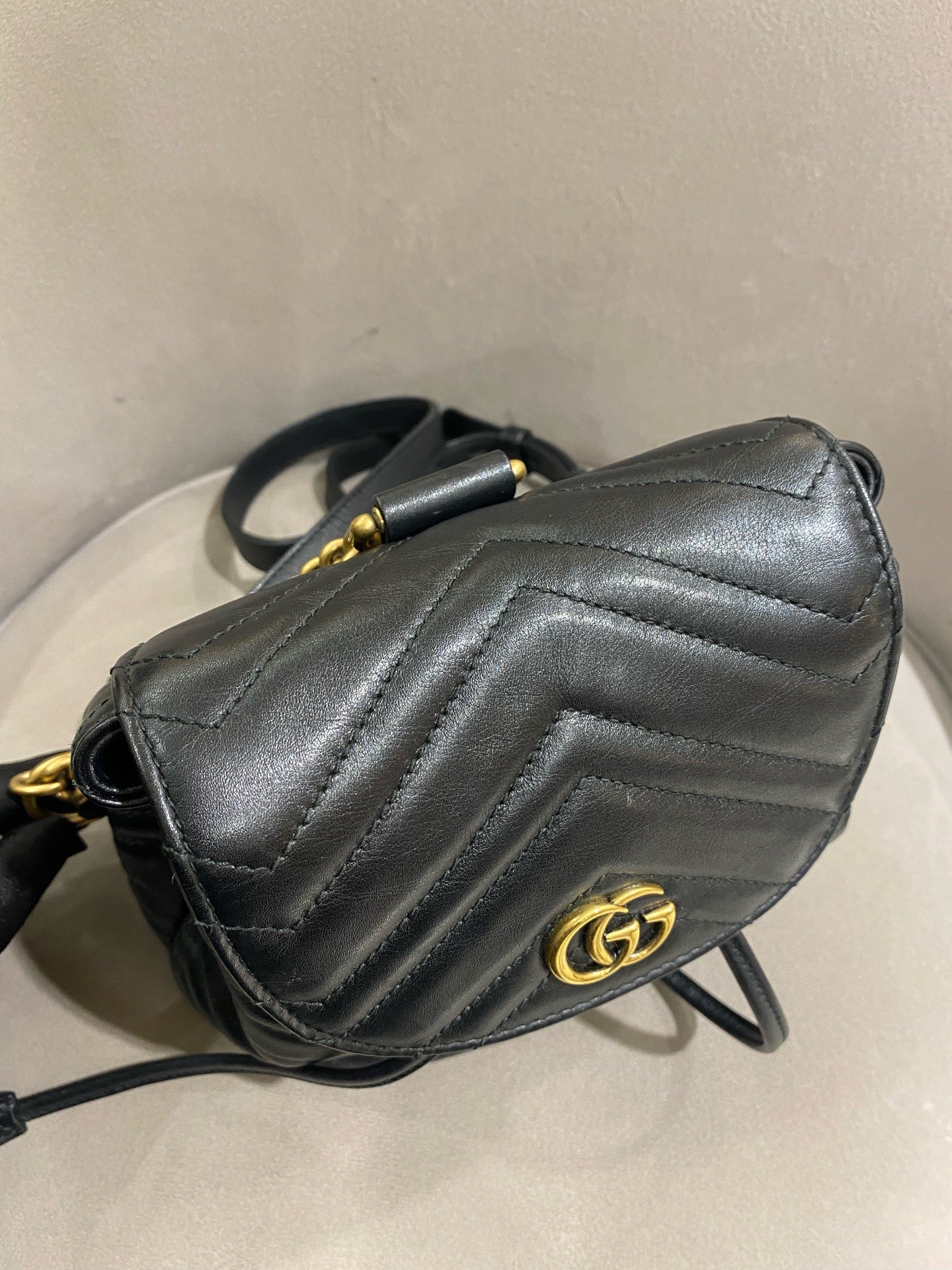 Gucci - GG Marmont Mini Backpack - Leather - Black - (mini)