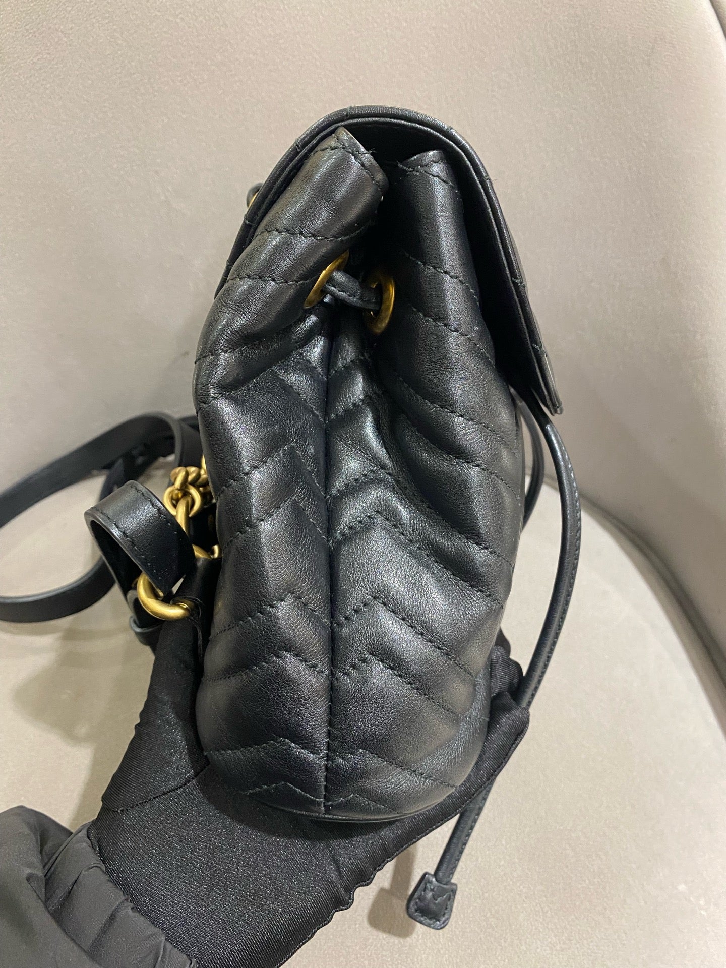 Gucci - GG Marmont Mini Backpack - Leather - Black - (mini)