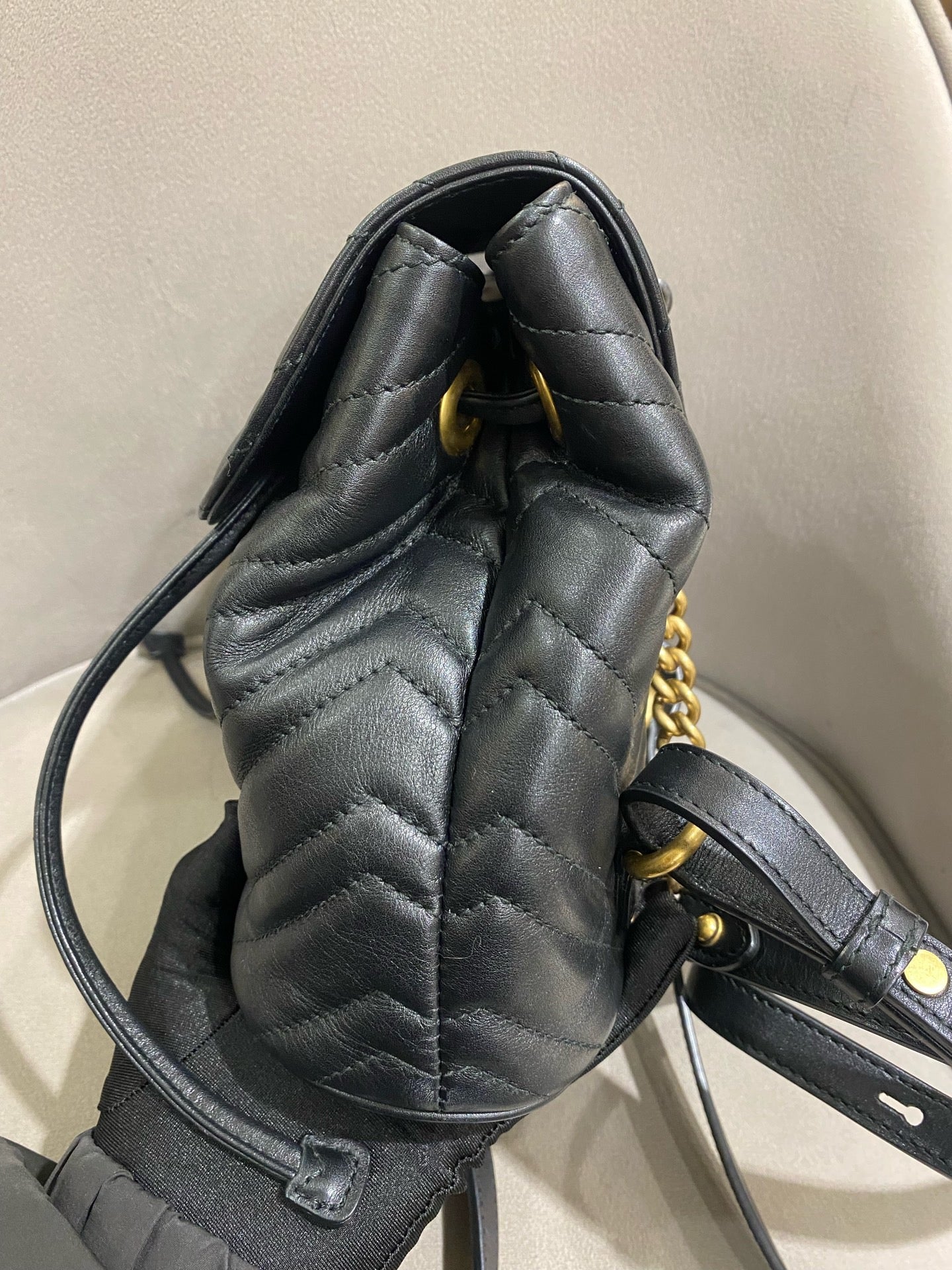 Gucci - GG Marmont Mini Backpack - Leather - Black - (mini)