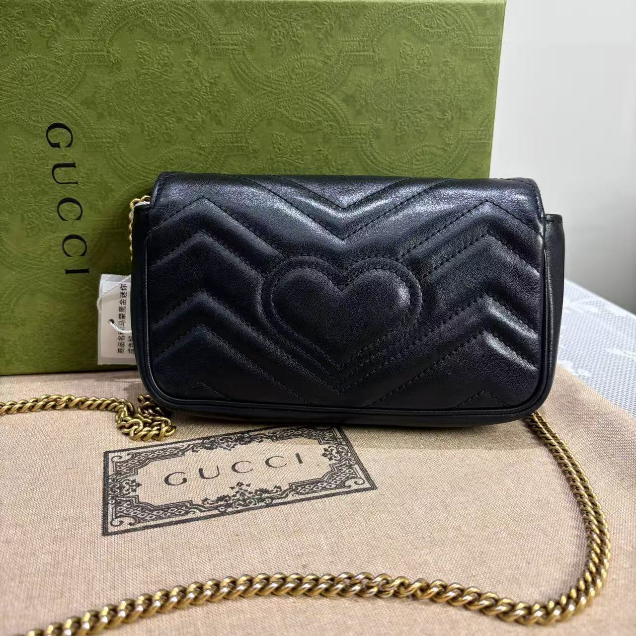 Gucci - GG Marmont Mini Bag - Leather - Black - (mini)