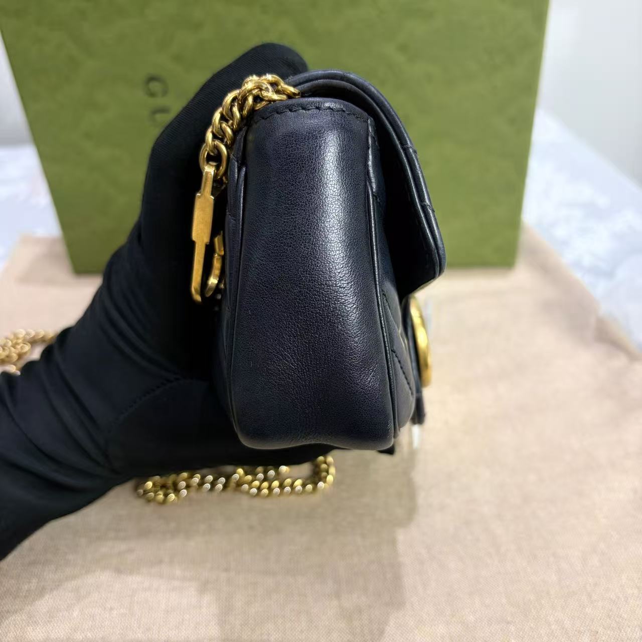 Gucci - GG Marmont Mini Bag - Leather - Black - (mini)