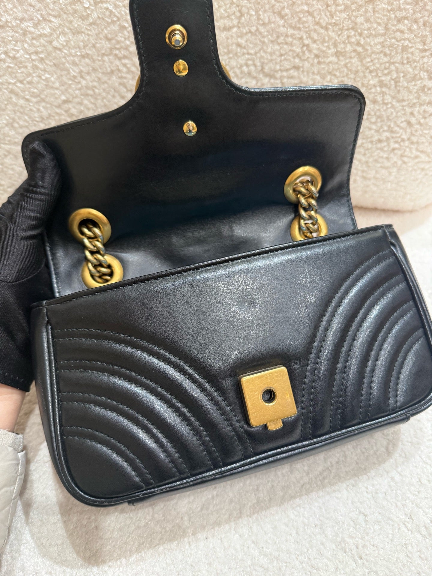 Gucci - GG Marmont Mini Bag - Matelassé leather - Black - (Mini)