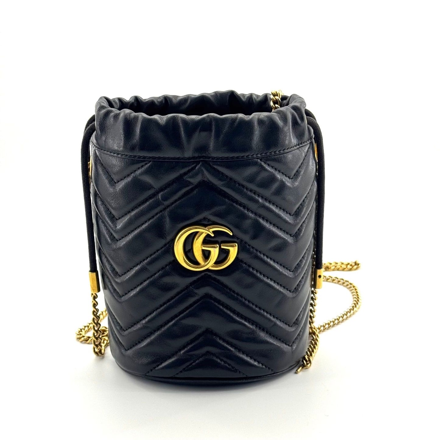 Gucci - GG Marmont Mini Bucket Bag - Leather - Black - (mini)