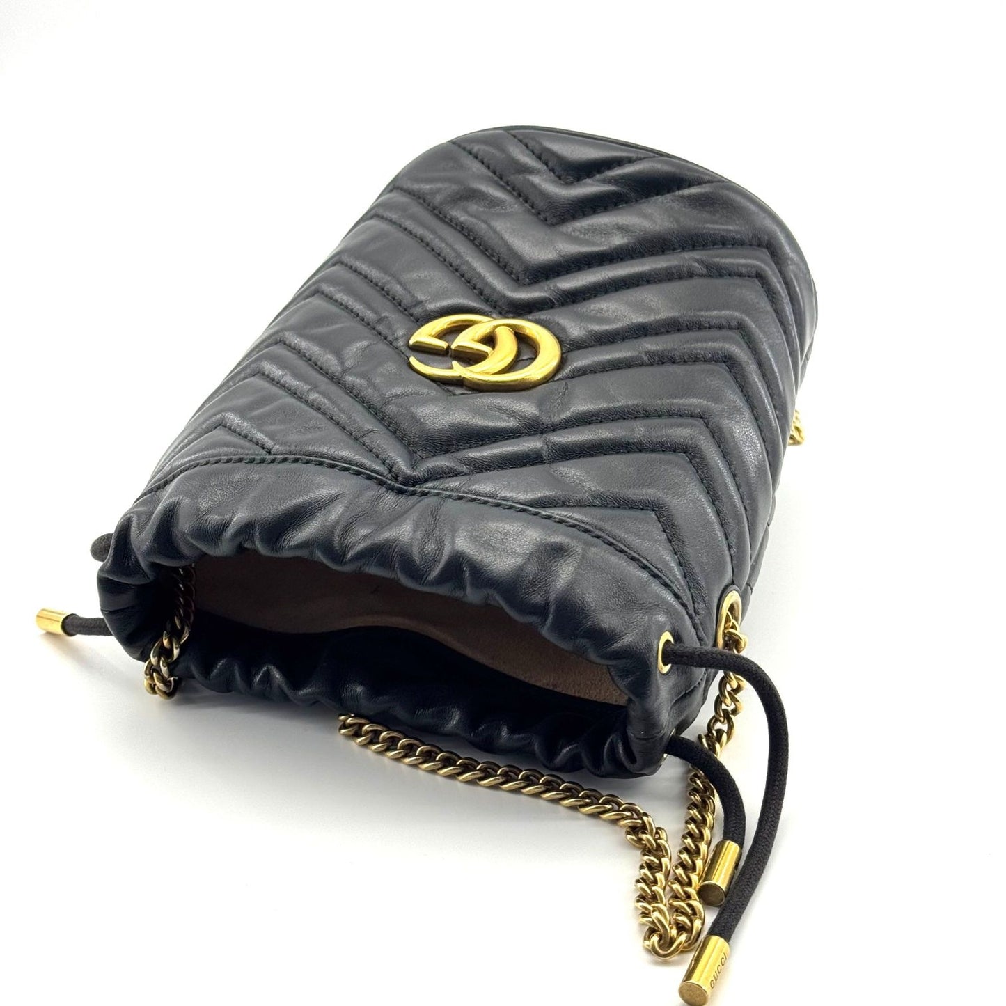 Gucci - GG Marmont Mini Bucket Bag - Leather - Black - (mini)