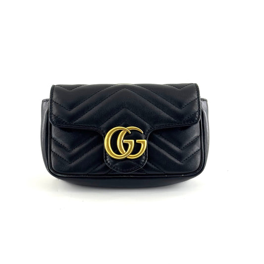Gucci - GG Marmont Mini Chain Bag - Leather - Black - (mini)