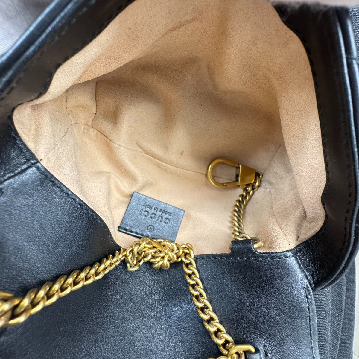Gucci - GG Marmont Mini Chain Bag - Leather - Black - (mini)