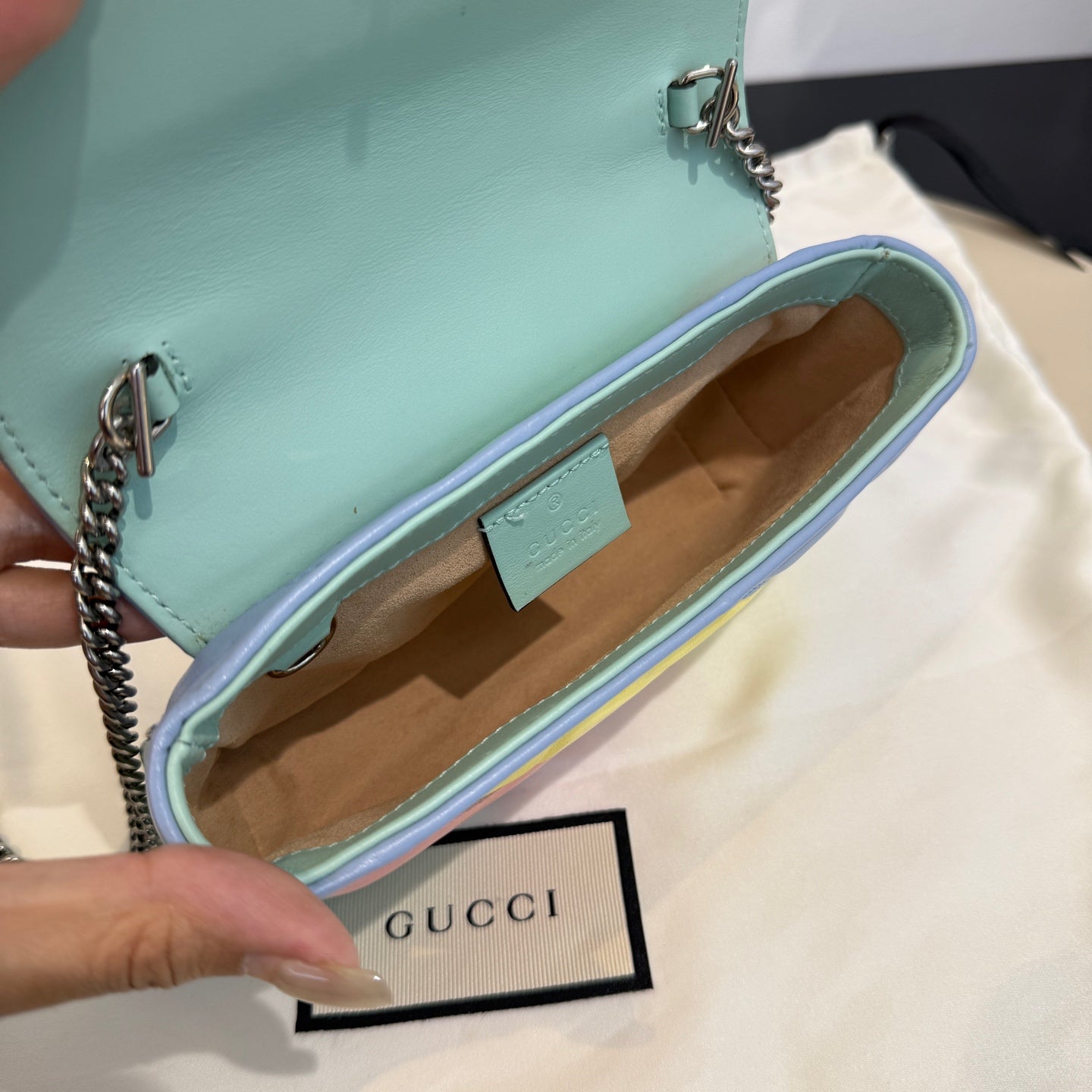 Gucci - GG Marmont Mini Chain Bag - Leather - Multicolour - (mini)
