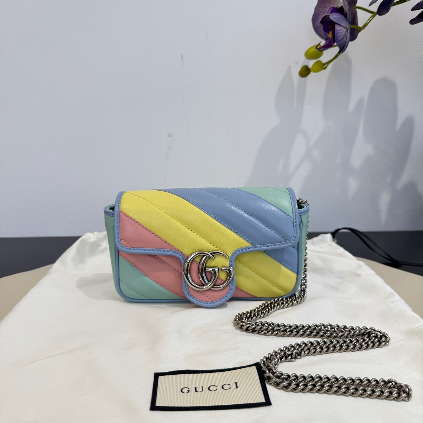 Gucci - GG Marmont Mini Chain Bag - Leather - Multicolour - (mini)