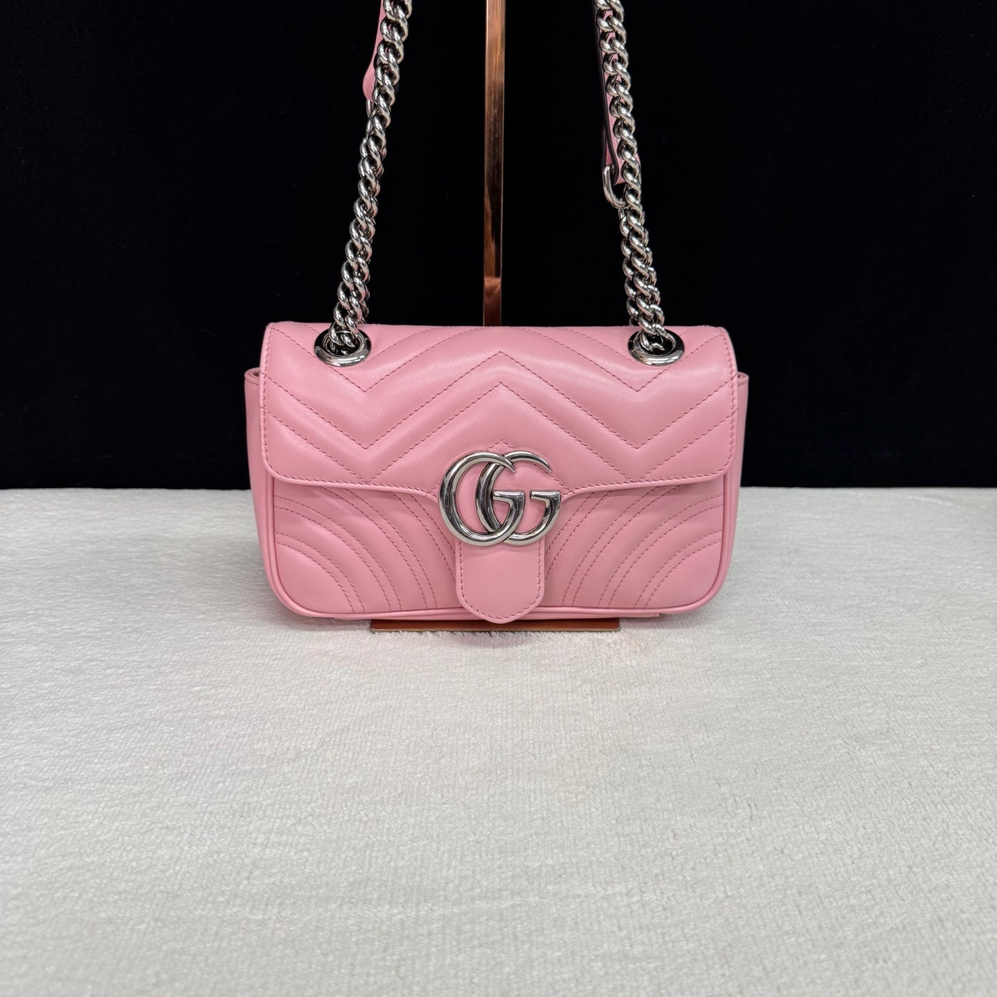 Gucci - GG Marmont Mini Chain Bag - Leather - Pink - (Mini)