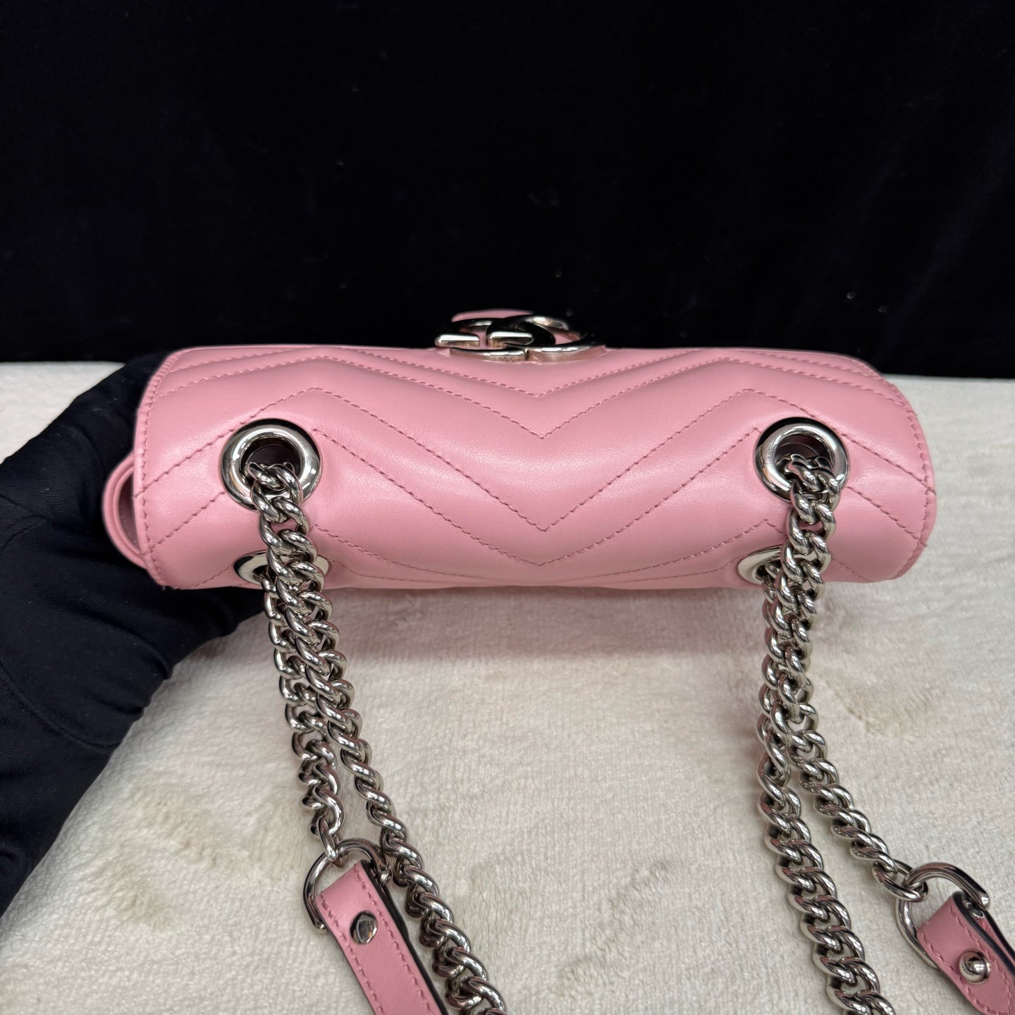 Gucci - GG Marmont Mini Chain Bag - Leather - Pink - (Mini)