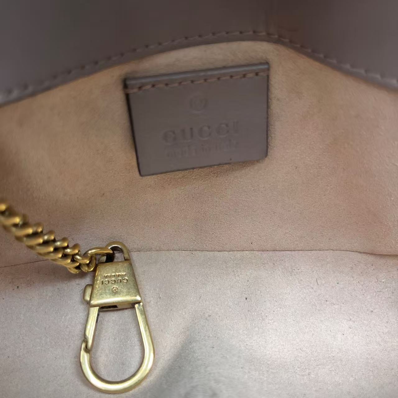 Gucci - GG Marmont Mini Chain Bag - Matelassé leather - Beige with Gold-Tone Hardware - (mini)