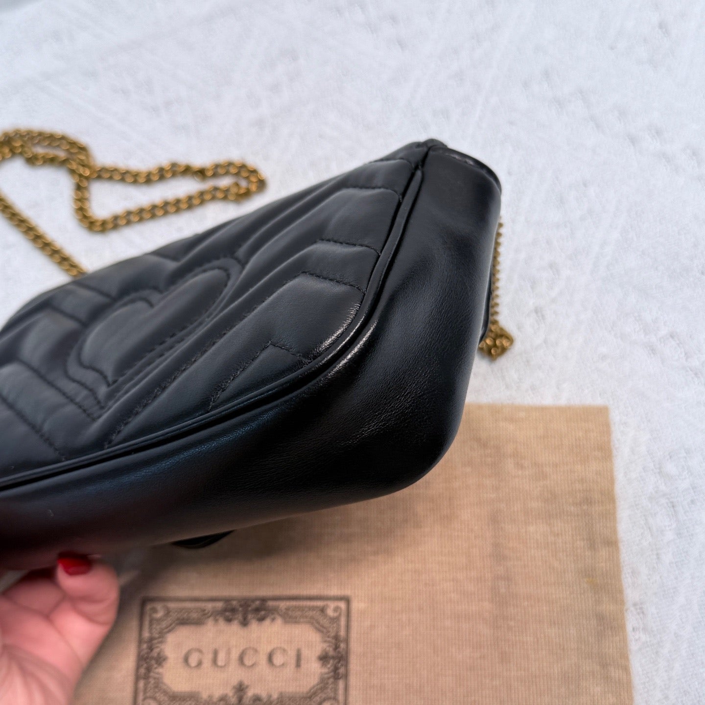 Gucci - GG Marmont Mini - Cowhide leather - Black - (mini)