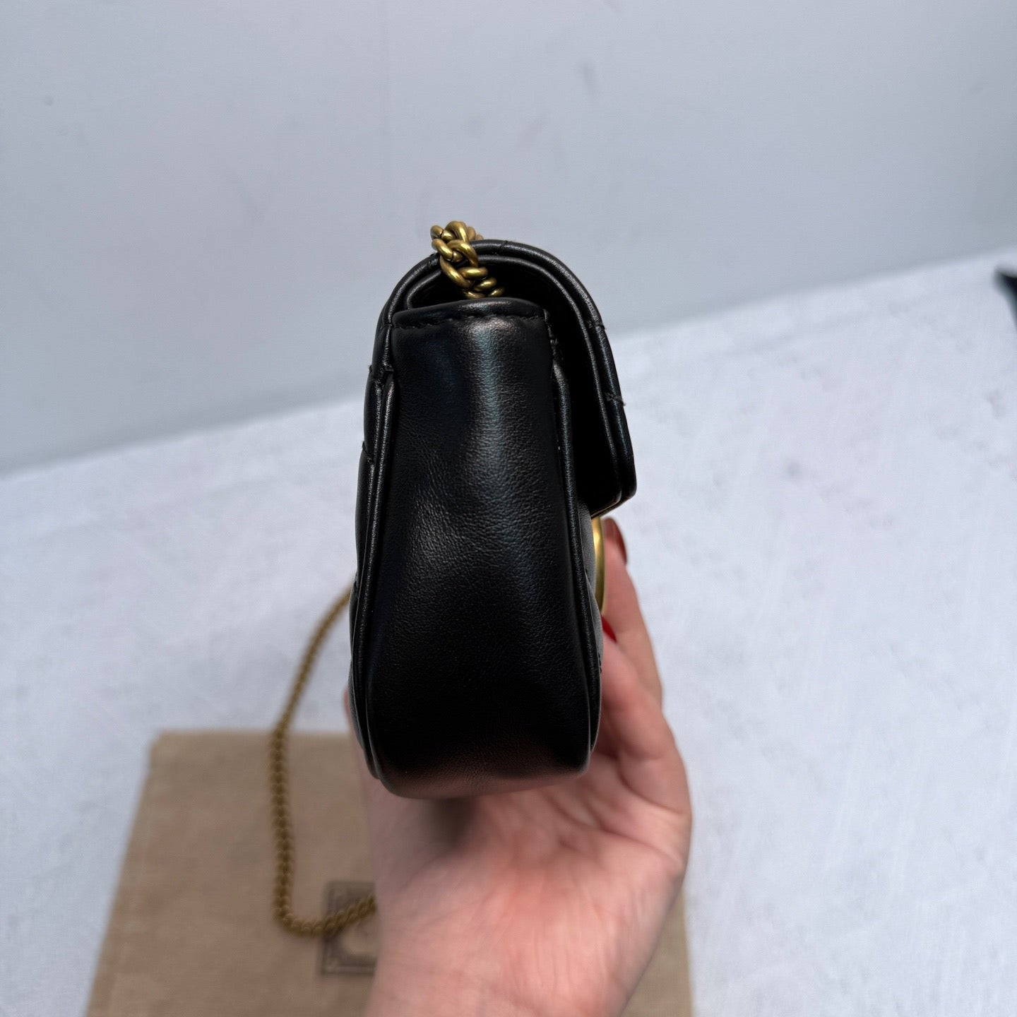 Gucci - GG Marmont Mini - Cowhide leather - Black - (mini)