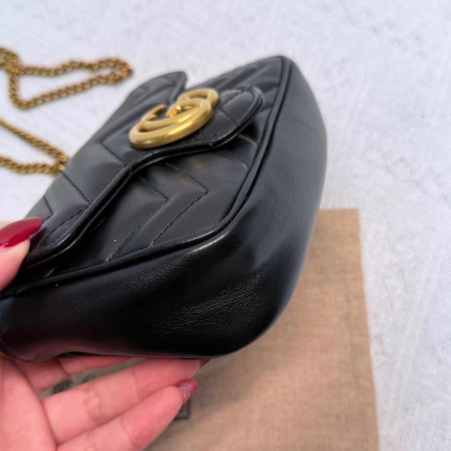 Gucci - GG Marmont Mini - Cowhide leather - Black - (mini)