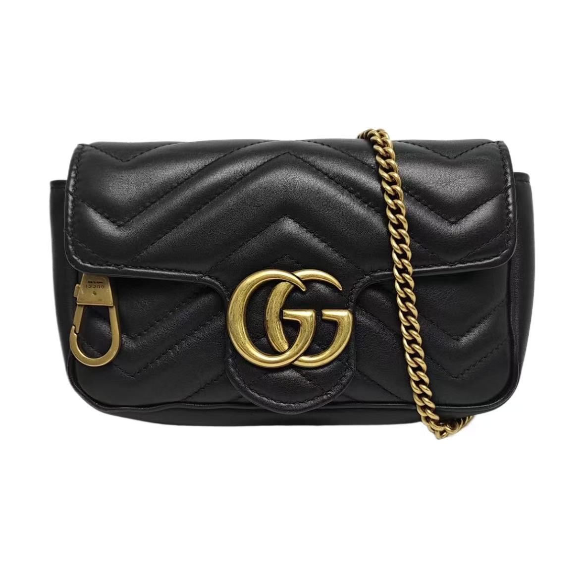 Gucci - GG Marmont Mini - Cowhide leather - Black with Gold-Tone Hardware - (mini)