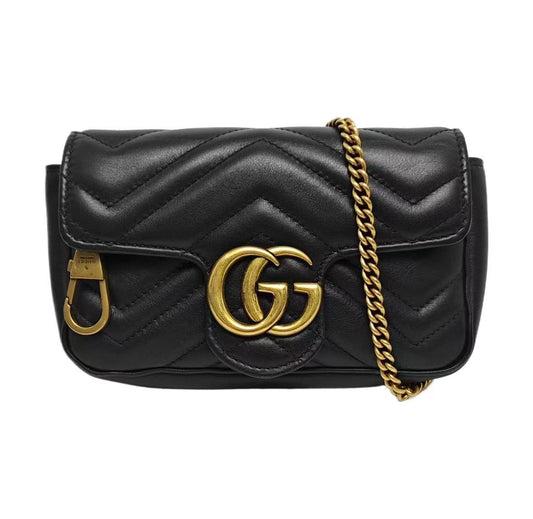 Gucci - GG Marmont Mini - Cowhide leather - Black with Gold-Tone Hardware - (mini)