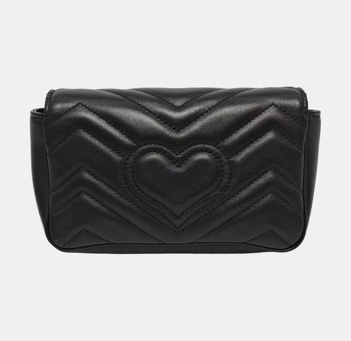 Gucci - GG Marmont Mini - Cowhide leather - Black with Gold-Tone Hardware - (mini)