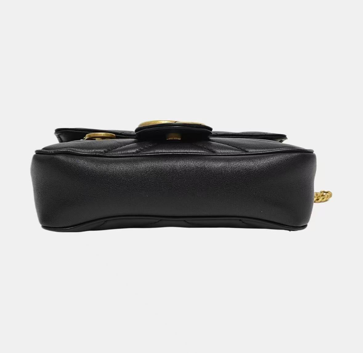 Gucci - GG Marmont Mini - Cowhide leather - Black with Gold-Tone Hardware - (mini)